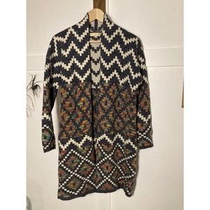 AZZ Women's Long Sleeve Aztec Print Cardigan Sweater Sz OS Southwestern Boho